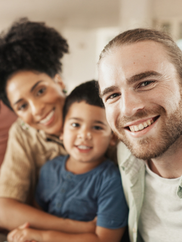 young family, mother, father, child